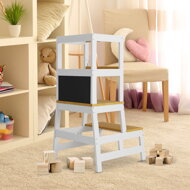 Lernturm PLAY aus Kiefernholz, 93x56x49 cm, weiß/naturbraun