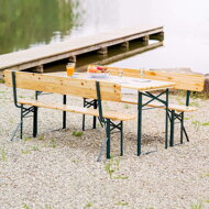 Bierzeltgarnitur PRAKTIK mit Rückenlehnen, 170cm, braun