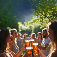 Biergarnitur MAXI, klappbar, 220 cm, naturbraun