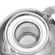 Teeset mit Sieb TEA 1,2L + 4 Tassen, transparent, silberfarben