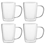Teeset mit Sieb TEA 1,2L + 4 Tassen, transparent, silberfarben