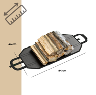 Brennholzunterstand CORINA, 198x163x70 cm, anthrazit/grün