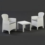 Gartenmöbel-Set AKITA, 3-teilig, weiß