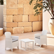 Gartenmöbel-Set AKITA, 3-teilig, weiß