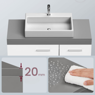 Waschbeckenunterschrank IVY, 30x70x64 cm, weiß/grau