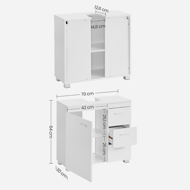 Waschbeckenunterschrank IVY, 30x70x64 cm, weiß