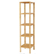 Bambusregal GREGOR, 5 Regalböden, 33x33x146 cm, braun