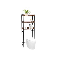 Regal über Waschmaschine oder WC HENRY, 3 Regalböden, 63x25x165 cm, braun/schwarz