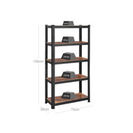 Regal DUSTY, 5 Regalböden, max. 650 kg, schwarz/braun