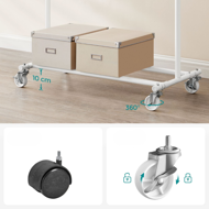 Kleiderständer INEZ auf Rollen, max. 90 kg, 83,5x45x160 cm, weiß 