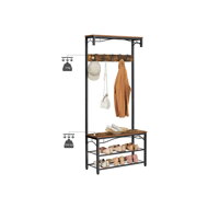 Flurgarderobe HENRY mit Schuhablage, 80x30x178,5 cm, braun/schwarz