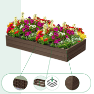 Hochbeet WOODY, 149x75,6x25 cm, braun