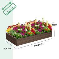 Hochbeet WOODY, 149x75,6x25 cm, braun