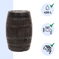 BOTAQUA Regenwassertonne, 430 l, braun