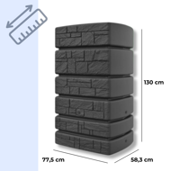TOWER STONE Regentonne, 500l, anthrazit