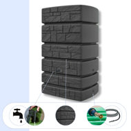 TOWER STONE Regentonne, 500l, anthrazit