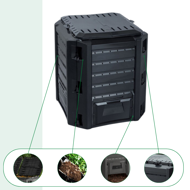 Gartenkomposter - Compogreen 380 l, schwarz