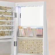 Standspiegel mit Schmuckaufbewahrung CHANTAL, 54,5×54,5×162 cm, weiß