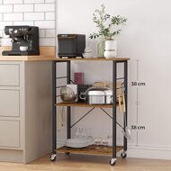 Servierwagen JIMMY, 60x40x89 cm, braun/schwarz