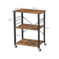 Servierwagen JIMMY, 60x40x89 cm, braun/schwarz