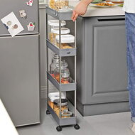 Rollregal SLIM, 4 Ebenen, 12,5x40x86 cm, grau