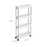 Rollregal SLIM, 4 Ebenen, 13,5x40x86 cm, weiß