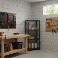 Werkstattregal STACKARO SOLID SMALL, 58x28x131,5cm, schwarz