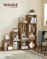 Regal KALLA, 129,5x29x129,5 cm, braun