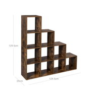 Regal KALLA, 129,5x29x129,5 cm, braun