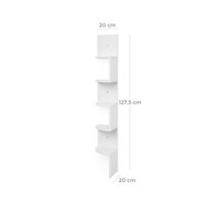 Regal / Bücherregal CIK-CAK, 20x20x127,5cm, weiß