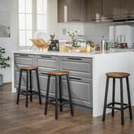 Barhocker LUND, 2 Stück, 32x65 cm, braun/schwarz