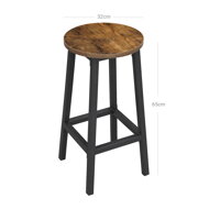 Barhocker LUND, 2 Stück, 32x65 cm, braun/schwarz