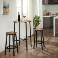 Barhocker LUND, 2 Stück, 32x65 cm, braun/schwarz