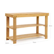 Bambusbank mit Schuhablage SANDY, 70x28x45 cm, Naturholz