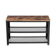 Sitzbank für den Flur mit Schuhablage INDY, 73x30x45cm, braun/schwarz