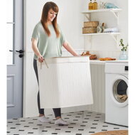 Bambus-Wäschekorb GITA, 150 l, weiß