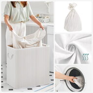 Bambus-Wäschekorb GITA, 150 l, weiß