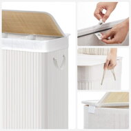 Bambus-Wäschekorb GITA, 150 l, weiß