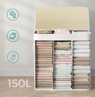 Bambus-Wäschekorb GITA, 150 l, weiß