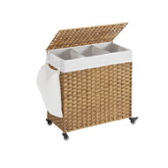 Wäschekorb mit Rollen aus Polyrattan AVA, 140 l, naturbraun