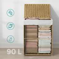 Wäschekorb aus Polyrattan AVA, 90 l, naturbraun