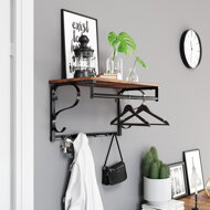 Wandgarderobe HENRY, 60x30x32 cm, schwarz/braun