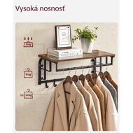 Wandgarderobe HENRY, 66x30x27 cm, schwarz/braun