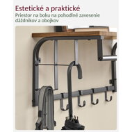 Wandgarderobe HENRY, 66x30x27 cm, schwarz/braun