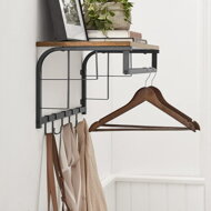 Wandgarderobe HENRY, 66x30x27 cm, schwarz/braun