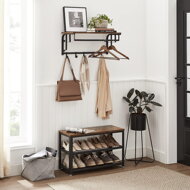 Wandgarderobe HENRY, 66x30x27 cm, schwarz/braun