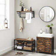 Wandgarderobe HENRY, 66x30x27 cm, schwarz/braun