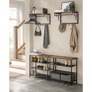 Wandgarderobe HENRY, 66x30x27 cm, schwarz/braun