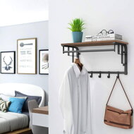 Wandgarderobe HENRY, 66x30x27 cm, schwarz/braun