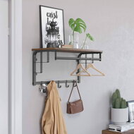 Wandgarderobe HENRY, 66x30x27 cm, schwarz/braun